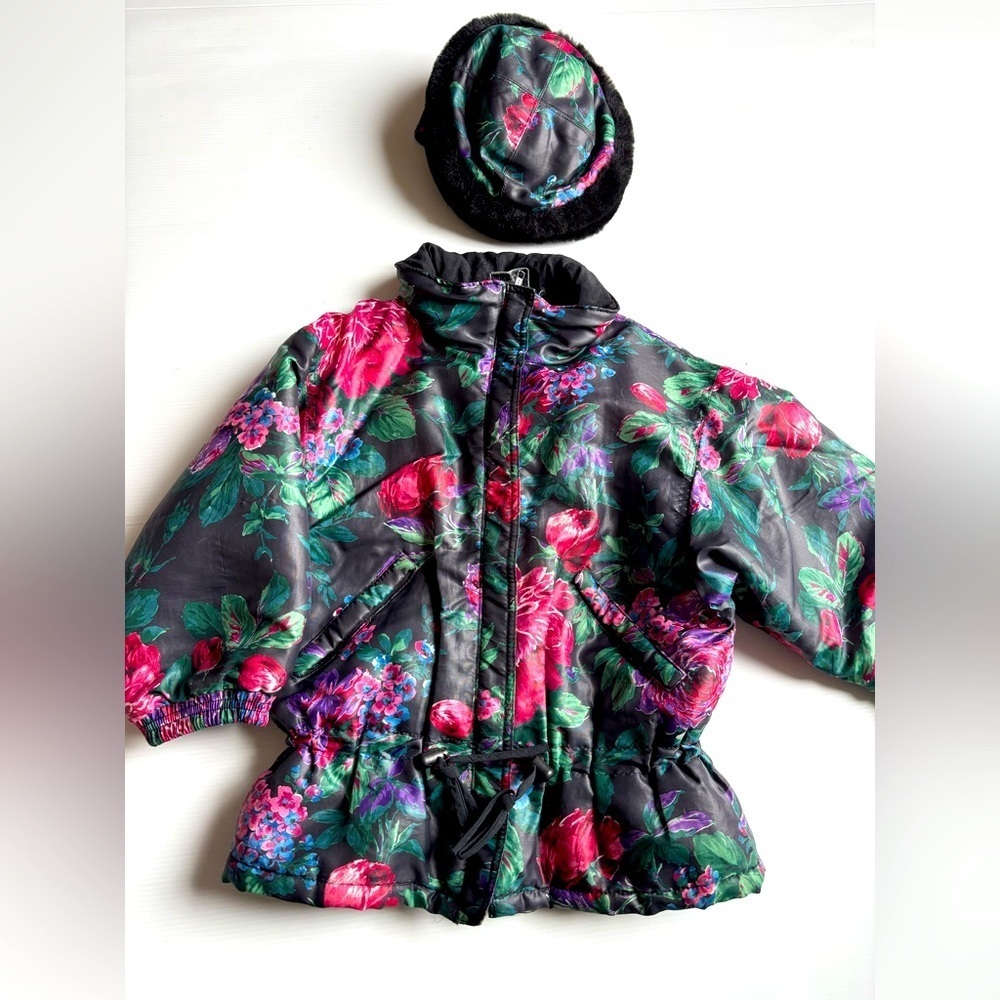 Childrens Ski Jacket Hat 80s Retro Size 6